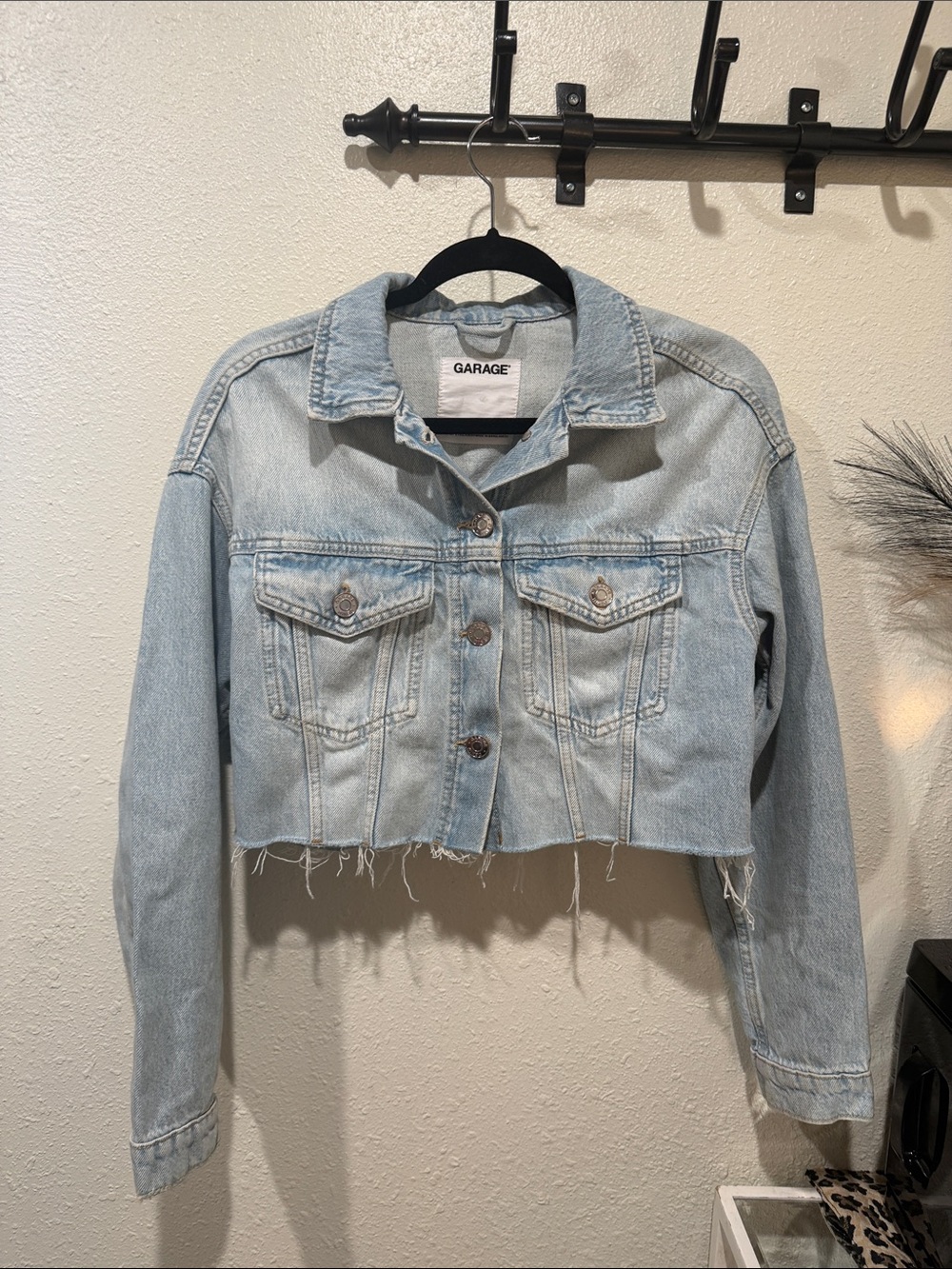 Garage Light Wash Denim Cropped Jacket